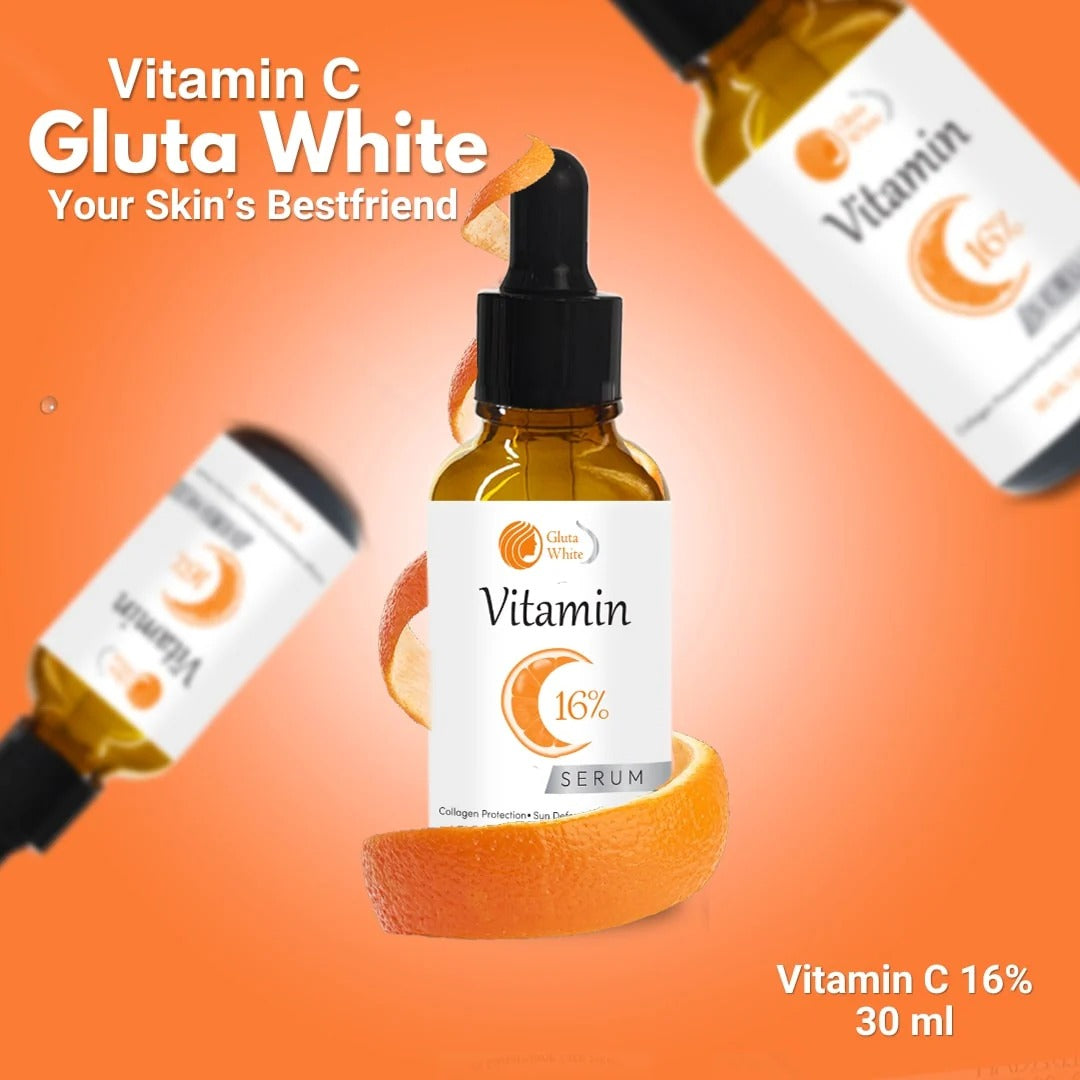 Vitamin C Serum For Face Glowing & Dark Spots | Gluta White Vitamin C 16% Serum | Best Quality Skin Care Serum | Serum For Glowing Serum – 30 Ml