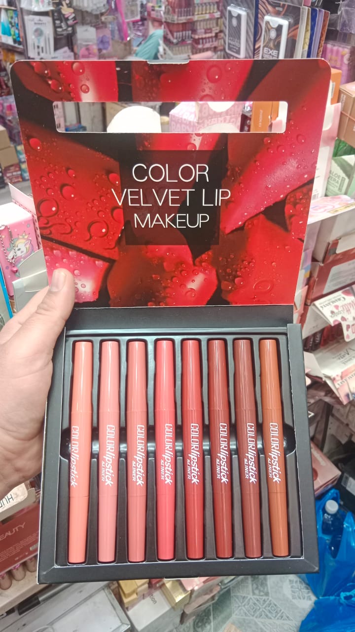 Pack Of 8 2-In-1 Matte Lipstick And Lip Liner Set, Waterproof Long Lasting Makeup Lipliner Pen Set for Women